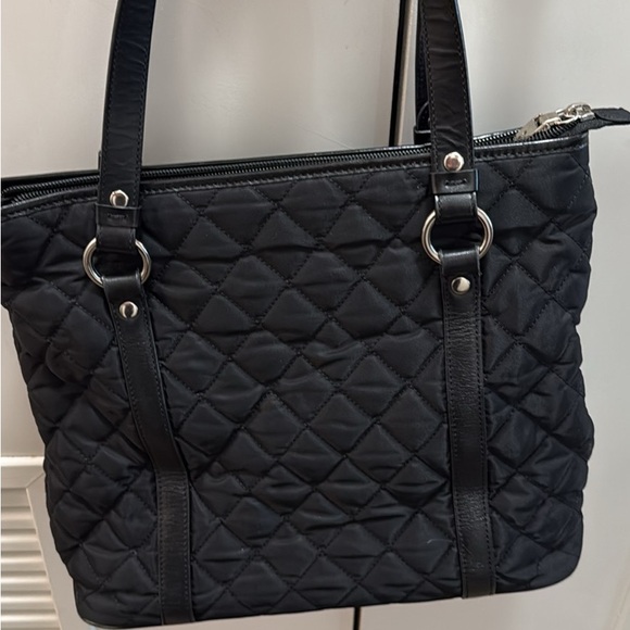 Quilted Black Tote Bag - Picture 1 of 5